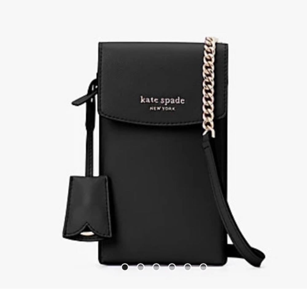 KATE SPADE NORTH SOUTH SPENCER BLACK LEATHER CROSSBODY